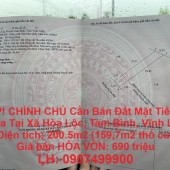 GẤP! CHÍNH CHỦ Cần Bán Đất Mặt Tiền Lộ Nhựa Tại Xã Hòa Lộc, Tam Bình, Vĩnh Long